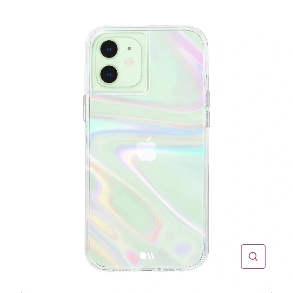 Case-mate iPhone 12/12PRO soap bubble clear iridescent, swirls. Gently used